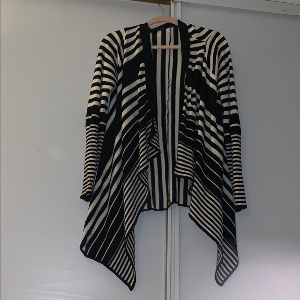Black and white cardigan sweater